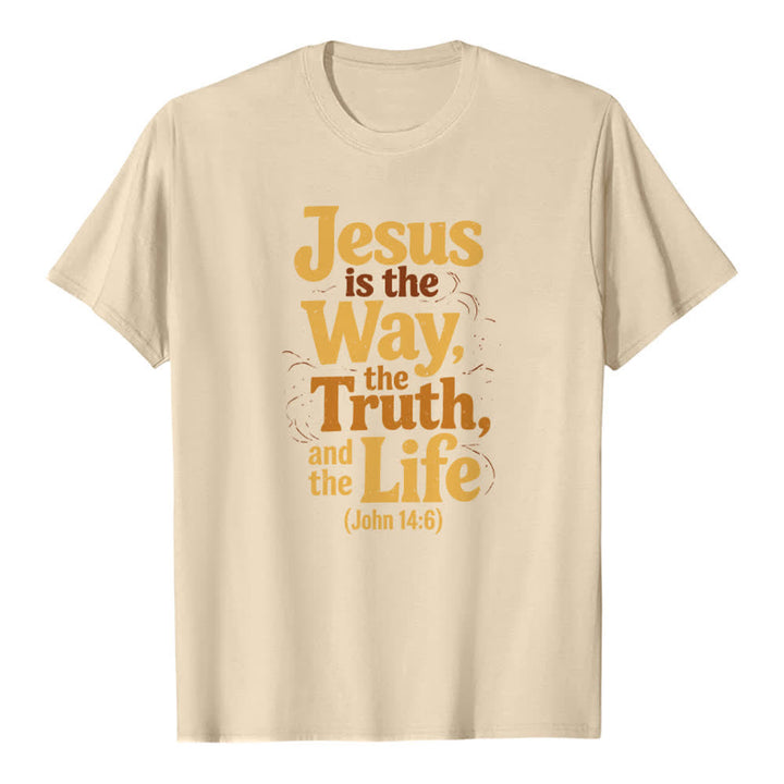 Christianartworkshop Jesus Is The Way The Truth The Life Premium T-Shirt - Beige - 2XL - image 0