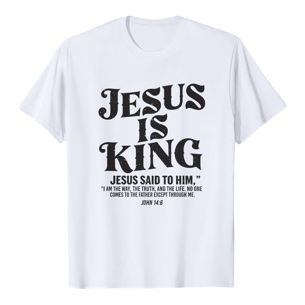 Christianartworkshop Jesus Is King John 14:6 Premium T-Shirt - White - 2XL - image 6