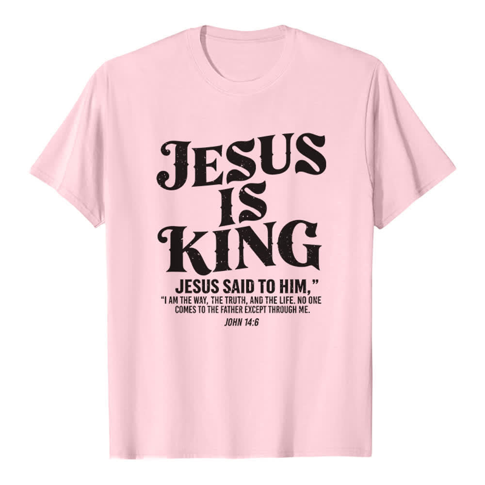 Christianartworkshop Jesus Is King John 14:6 Premium T-Shirt - Pink - 2XL - image 1