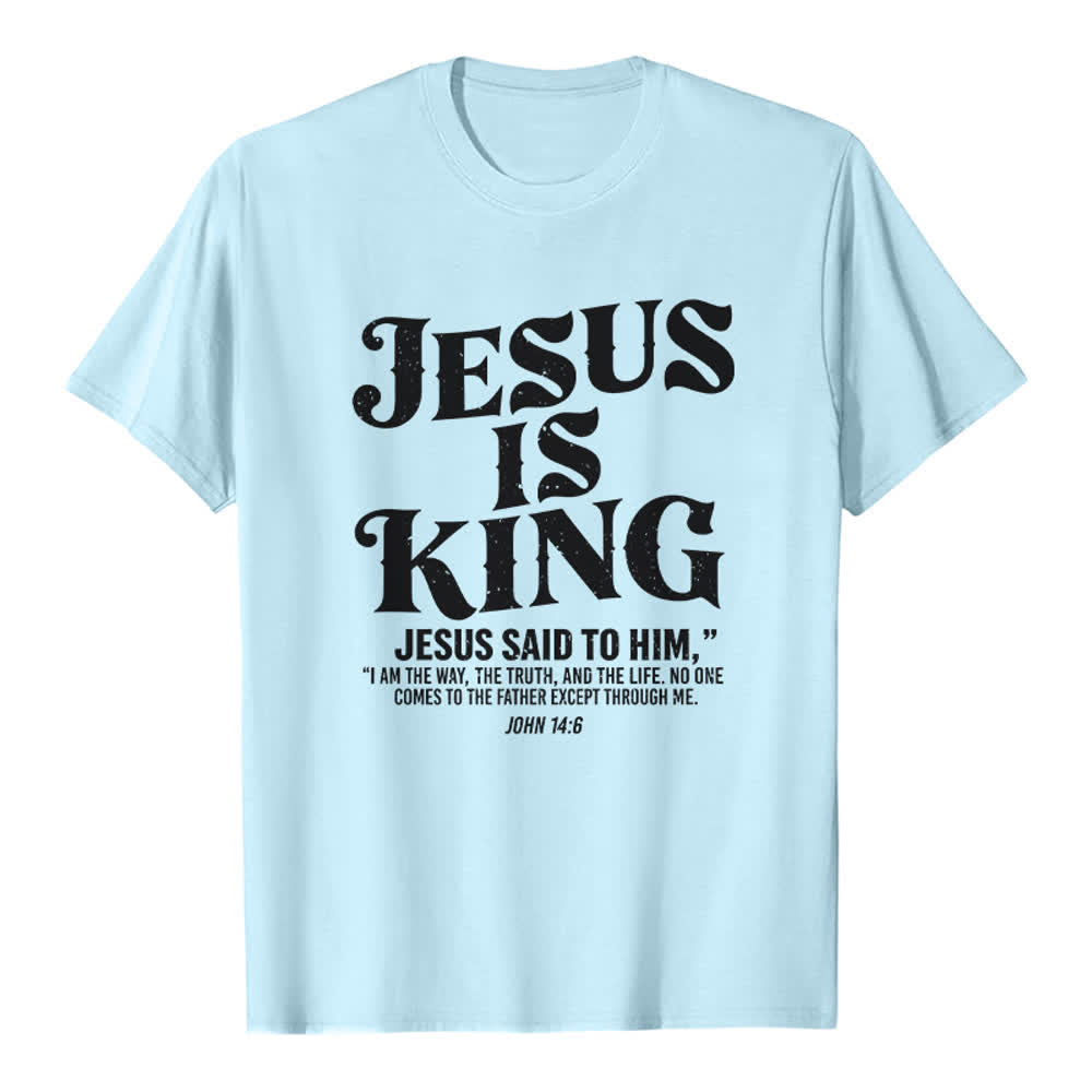 Christianartworkshop Jesus Is King John 14:6 Premium T-Shirt - Blue - 2XL - image 4