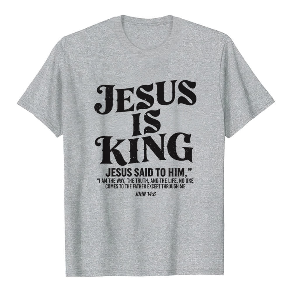 Christianartworkshop Jesus Is King John 14:6 Premium T-Shirt - Grey - 2XL - image 7