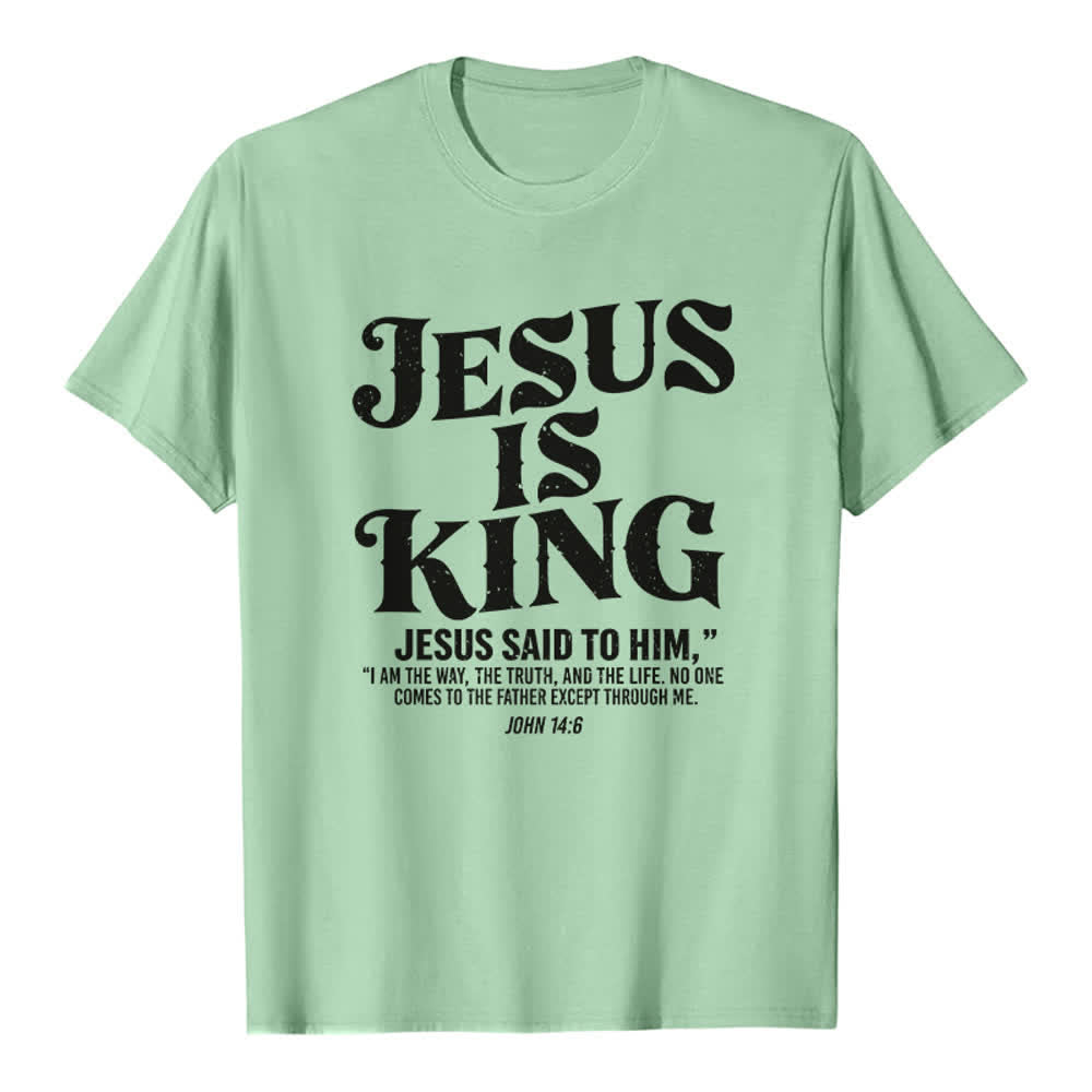 Christianartworkshop Jesus Is King John 14:6 Premium T-Shirt - Light Green - 2XL - image 3