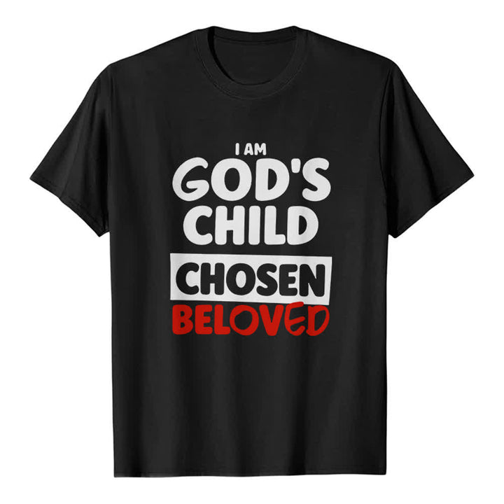 Christianartworkshop Retro Bold Typography God's Child Premium T-Shirt - Black - 2XL - image 8
