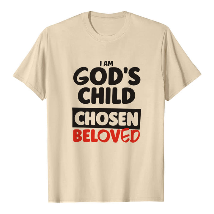 Christianartworkshop Retro Bold Typography God's Child Premium T-Shirt - Beige - 2XL - image 6