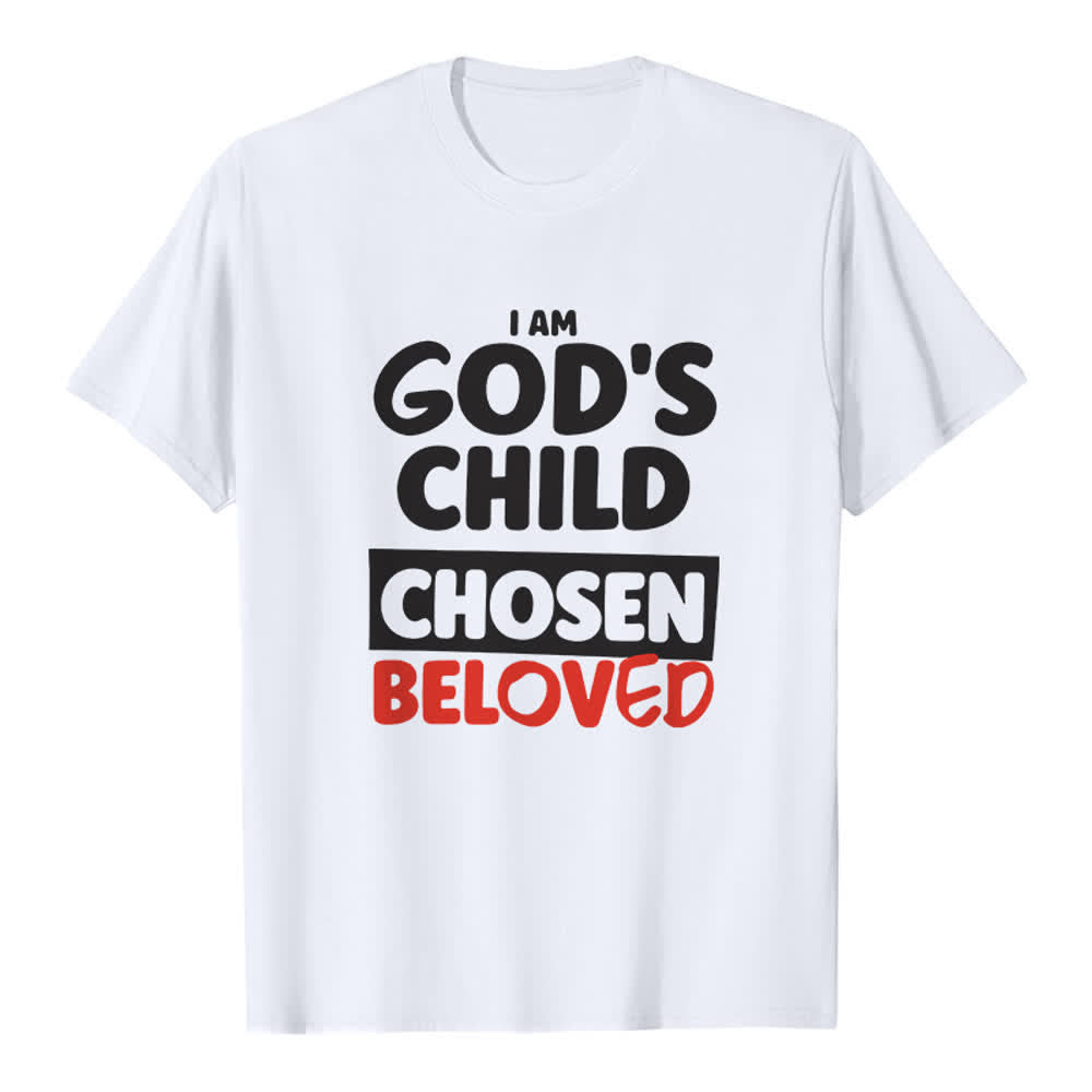 Christianartworkshop Retro Bold Typography God's Child Premium T-Shirt - White - 2XL - image 7