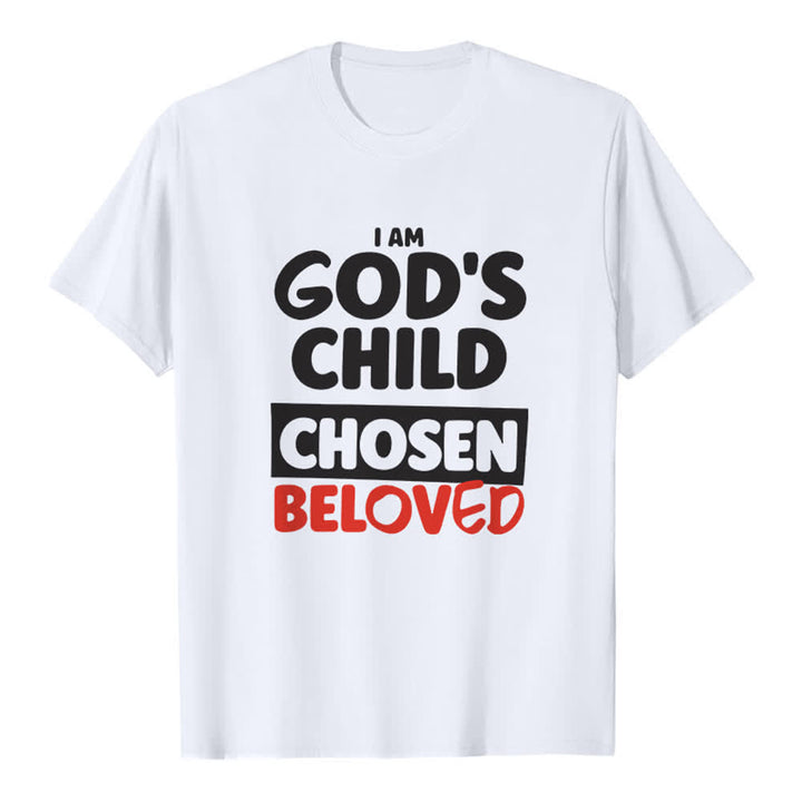 Christianartworkshop Retro Bold Typography God's Child Premium T-Shirt - White - 2XL - image 7