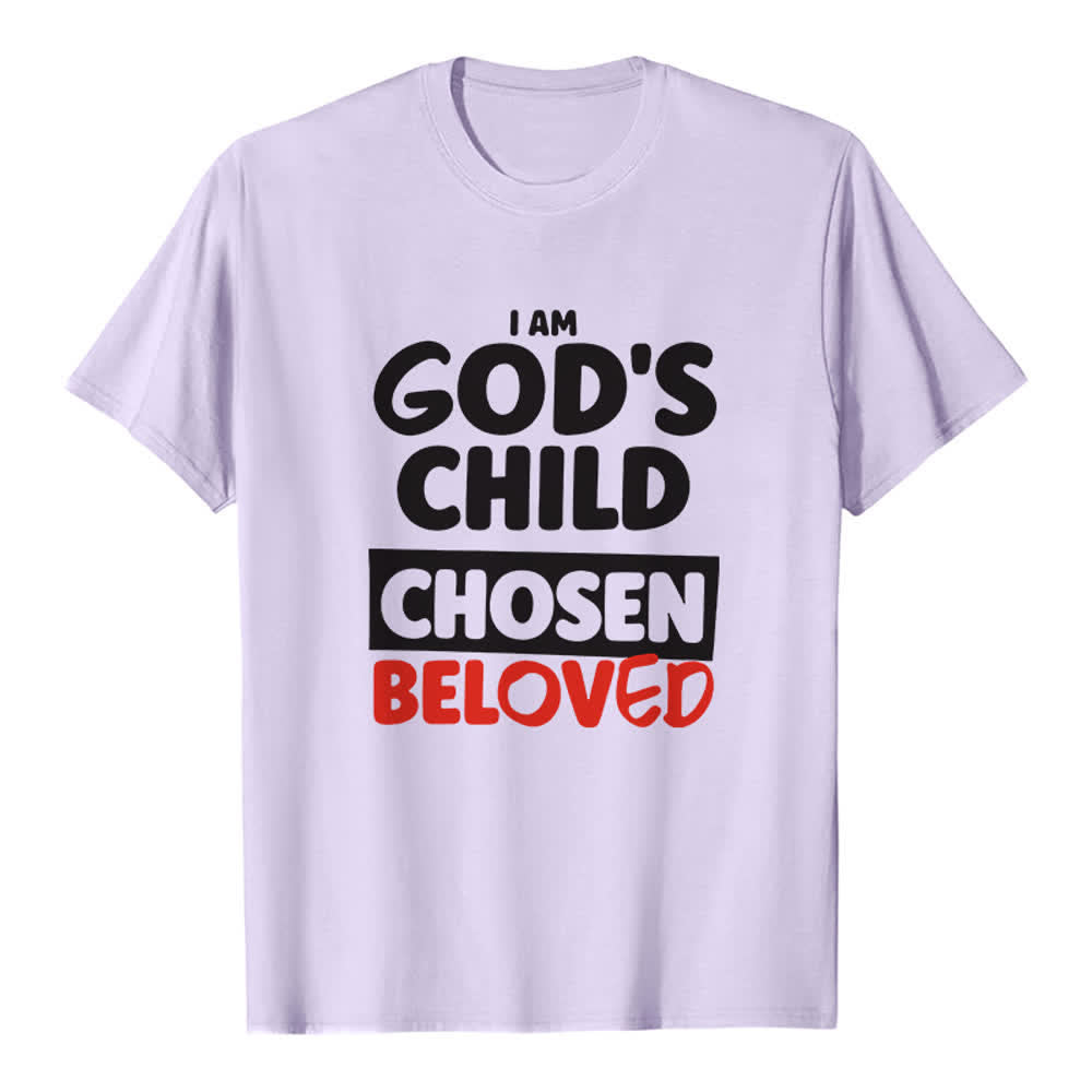Christianartworkshop Retro Bold Typography God's Child Premium T-Shirt - Purple - 2XL - image 2