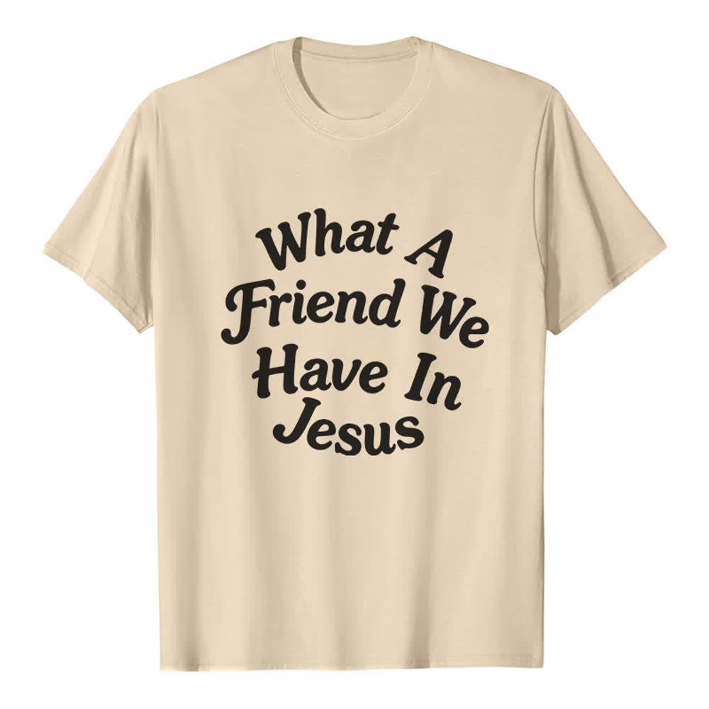 Christianartworkshop What A Friend We Have In Jesus Premium T-Shirt - Beige - 2XL - image 5