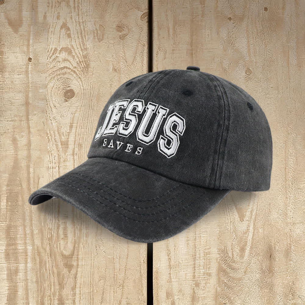 Christianartworkshop Retro Varsity Jesus Saves Baseball Cap - image 1