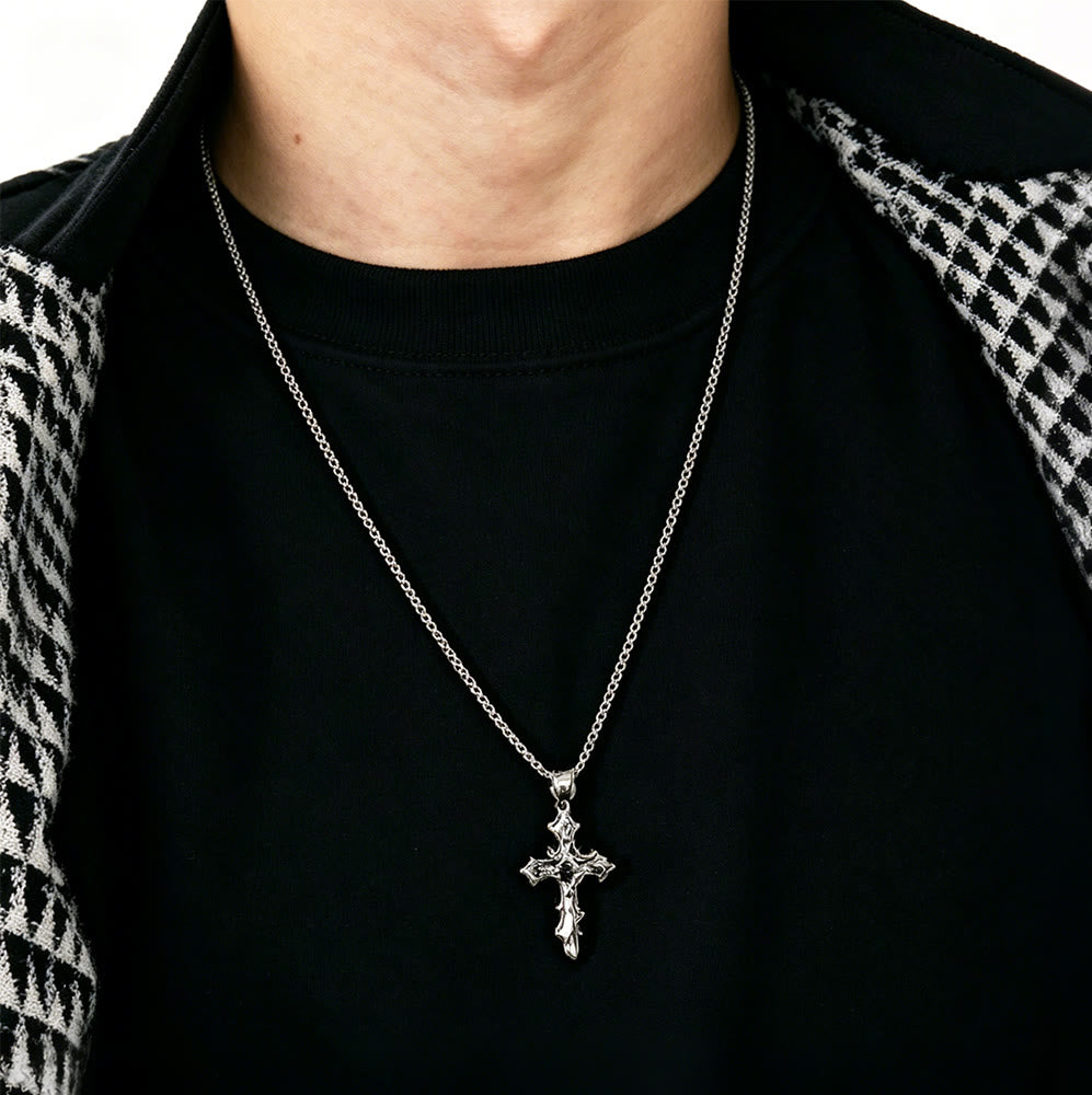 Christianartworkshop 925 Sterling Silver Vintage & Minimalist Cross Necklace: A Timeless Symbol of Spiritual Devotion - image 2
