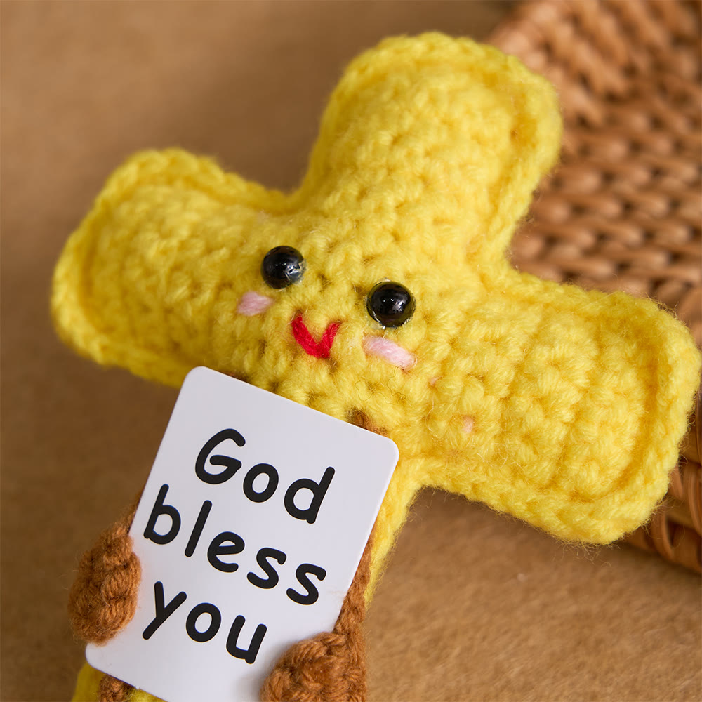 Christianartworkshop Crocheted Q-Version Jesus & Angel & Cross Set: Emblem of Divine Joy & Grace - image 4