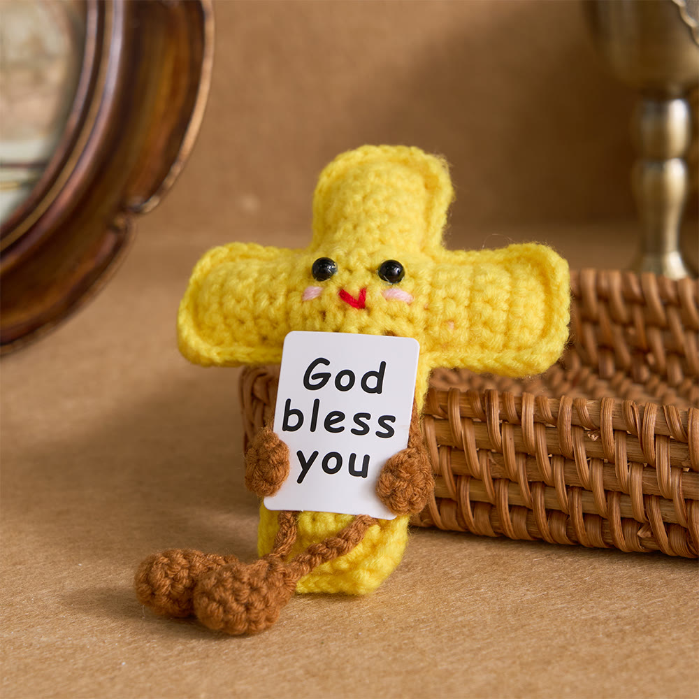 FREE Today: Crocheted Q-Version Jesus & Angel & Cross Doll: Emblem of Divine Joy & Grace - Cross - image 1