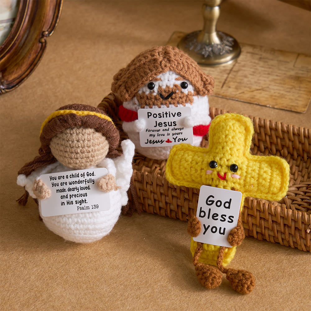 FREE Today: Crocheted Q-Version Jesus & Angel & Cross Doll: Emblem of Divine Joy & Grace - image 0