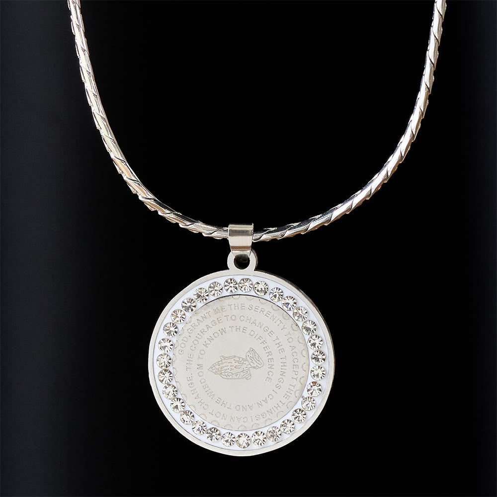 Christianartworkshop Zircon-Framed Praying Hands Scripture Necklace: Emblem of Divine Humility - image 5