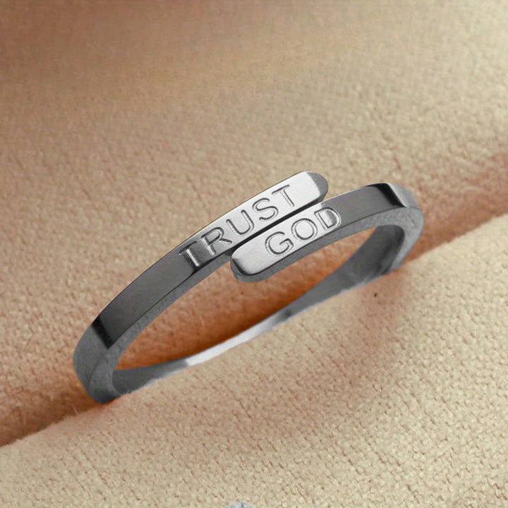 Christianartworkshop TRUST GOD Split-Band Ring: Steady Companion of Divine Trust - Silver(Suitable for US sizes 6-13) - image 3