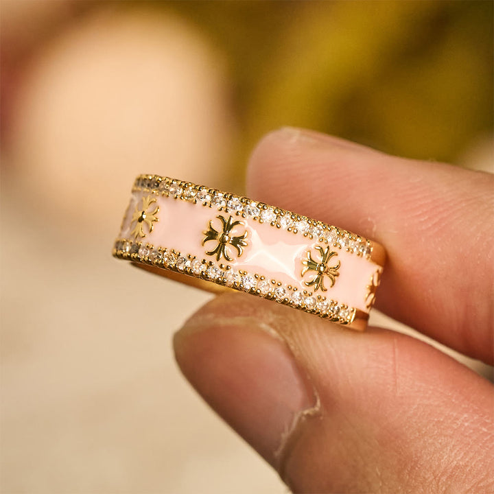 FREE Today: Zircon Cross Enamel Fleur-de-Lis Ring Set: Emblem of Divine Purity & Redemption - image 11