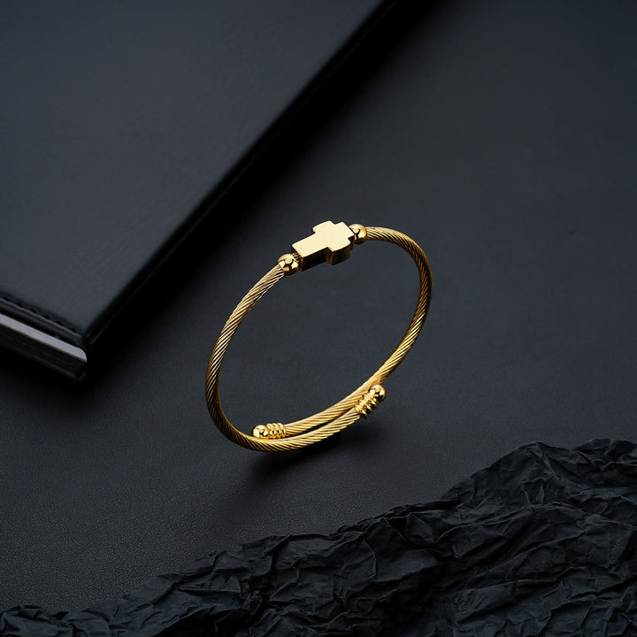 FREE Today: Three-Color Minimalist Cross Twisted Bracelet: Light of Christ’s Grace in Every Wear - Golden - image 9