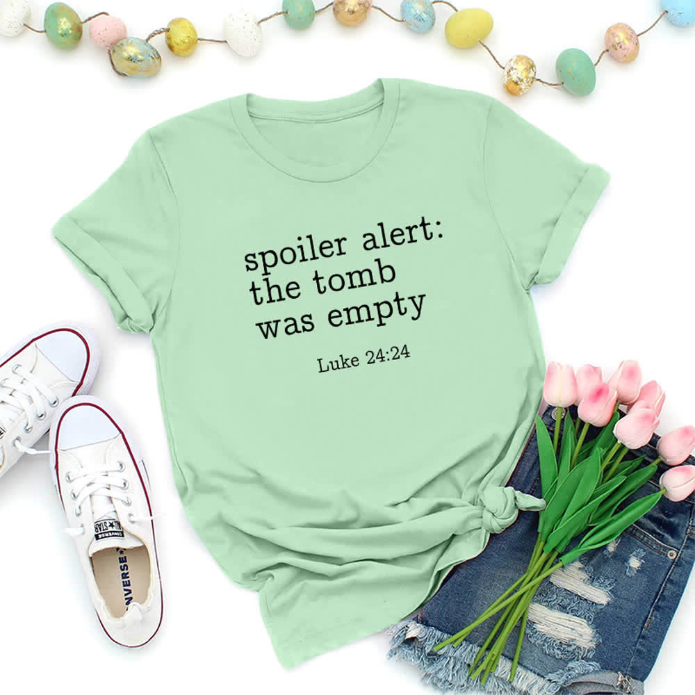 Christianartworkshop Luke 24:24 Empty Tomb Scripture Premium T-Shirt - Light Green - 2XL - image 5
