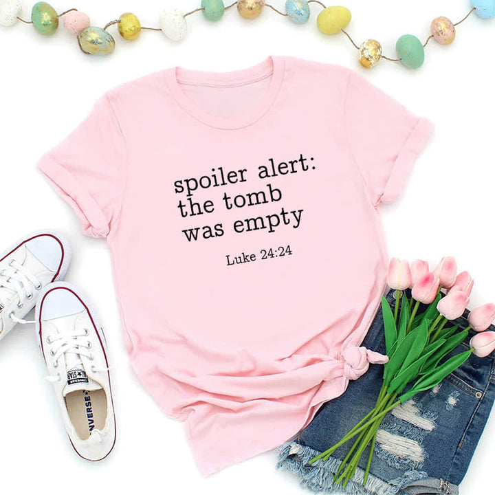 Christianartworkshop Luke 24:24 Empty Tomb Scripture Premium T-Shirt - Pink - 2XL - image 8