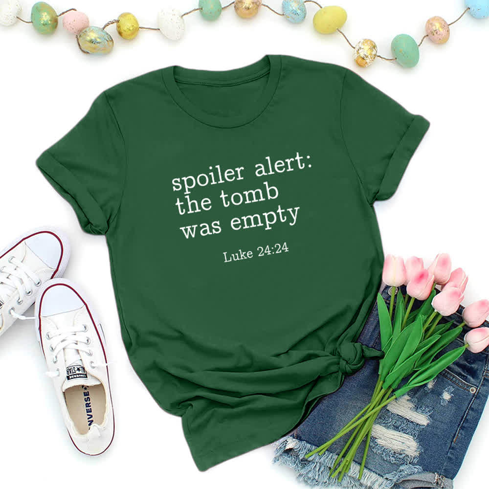 Christianartworkshop Luke 24:24 Empty Tomb Scripture Premium T-Shirt - Dark Green - 2XL - image 3