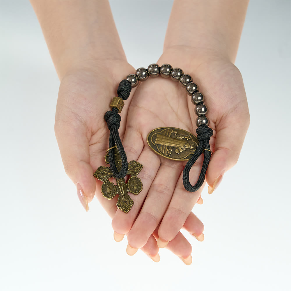 Christianartworkshop Paracord St.Benedict Pocket Rosary: Emblem of Unbreakable Faith & Protection - image 1