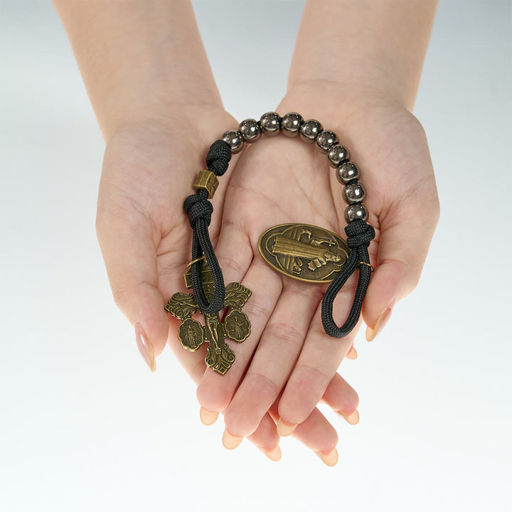 Christianartworkshop Paracord St.Benedict Pocket Rosary: Emblem of Unbreakable Faith & Protection - image 1