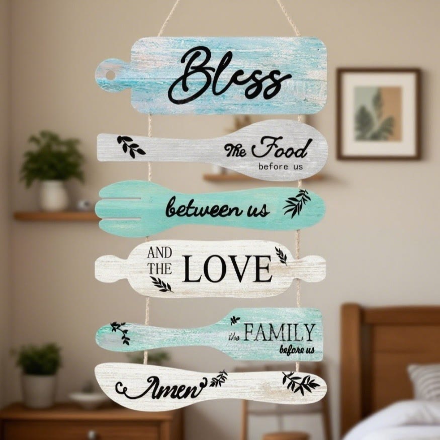 Christianartworkshop Four-Style Rustic Wooden Blessing Wall Art: A Symbol of Familial Faith & Fellowship - B - image 3