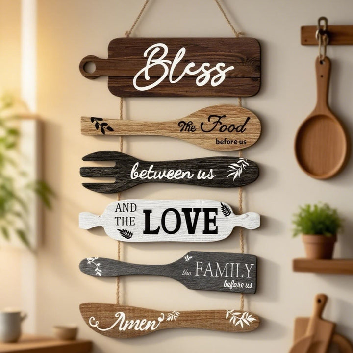 Christianartworkshop Four-Style Rustic Wooden Blessing Wall Art: A Symbol of Familial Faith & Fellowship - A - image 0