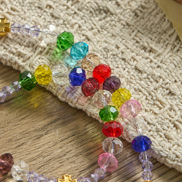 FREE Today: Multi-Color Flat Glass Bead Rosary: Emblem of Divine Grace & Diversity - image 6