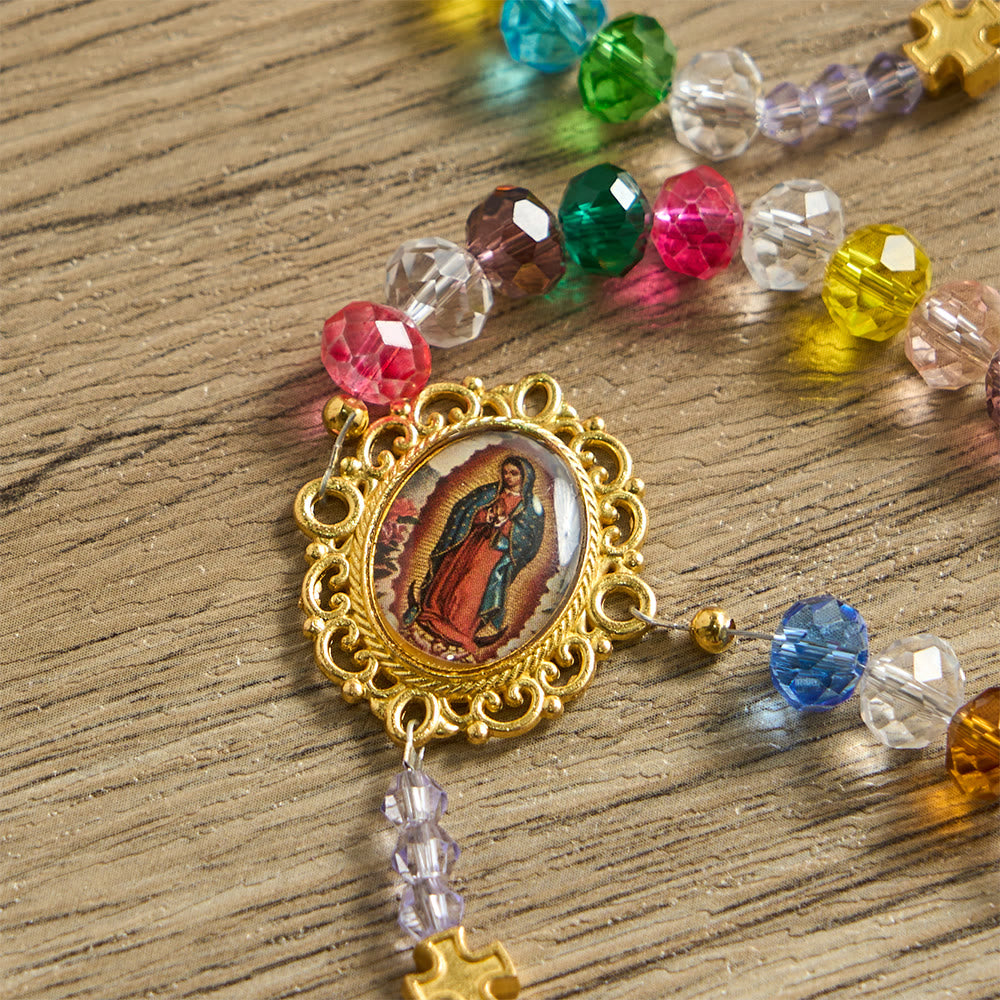 FREE Today: Multi-Color Flat Glass Bead Rosary: Emblem of Divine Grace & Diversity - image 7