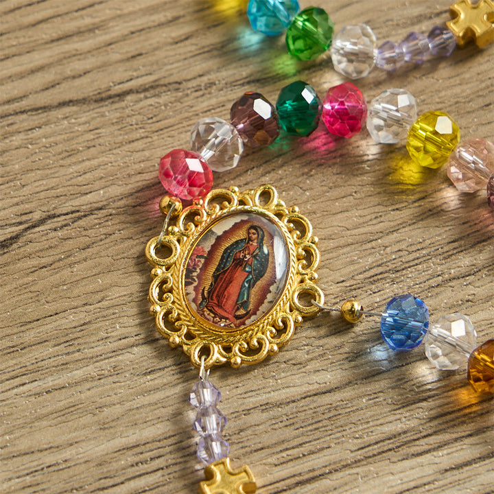 FREE Today: Multi-Color Flat Glass Bead Rosary: Emblem of Divine Grace & Diversity - image 7