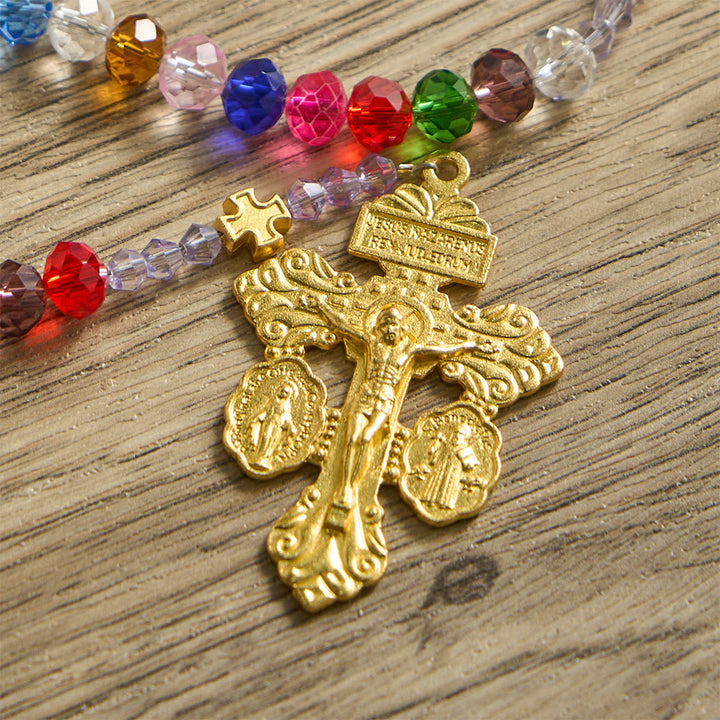 FREE Today: Multi-Color Flat Glass Bead Rosary: Emblem of Divine Grace & Diversity - image 8