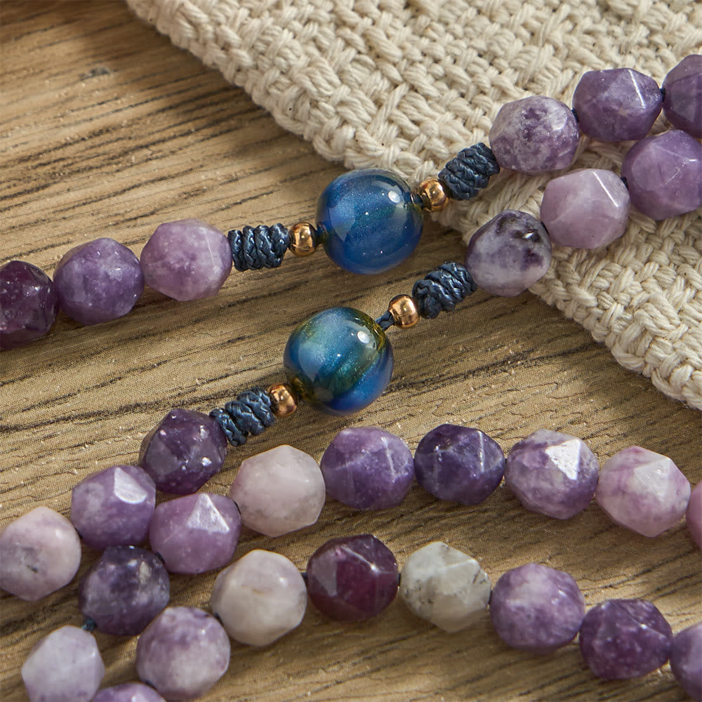 Christianartworkshop Diamond-Cut Purple Lepidolite Rosary: Emblem of Divine Peace & Marian Grace - image 7