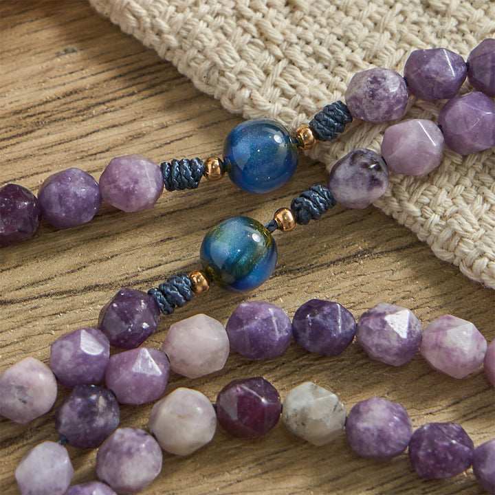 Christianartworkshop Diamond-Cut Purple Lepidolite Rosary: Emblem of Divine Peace & Marian Grace - image 7
