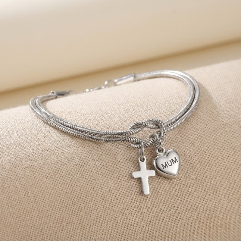 Christianartworkshop Knot of Love Cross Heart Charm Adjustable Bracelet: Emblem of Devotion & Divine Grace - image 1