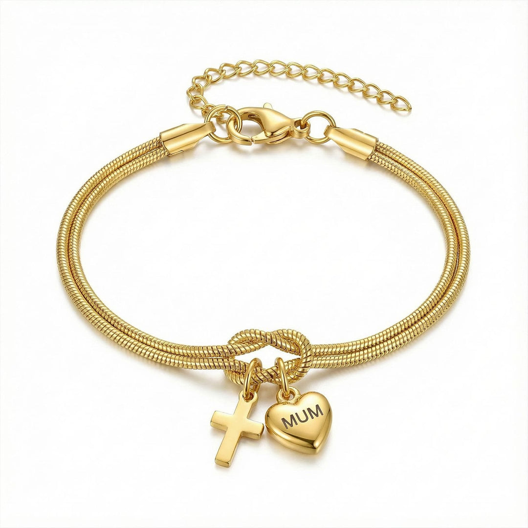Christianartworkshop Knot of Love Cross Heart Charm Adjustable Bracelet: Emblem of Devotion & Divine Grace - image 5