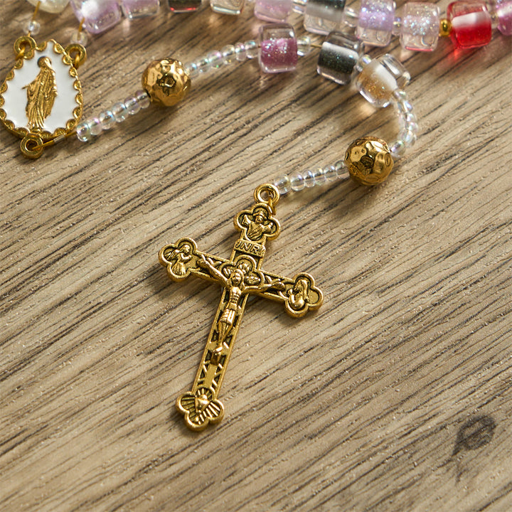 Christianartworkshop Multi-Color Resin Bead Rosary: Emblem of Divine Joy & Marian Grace - image 7