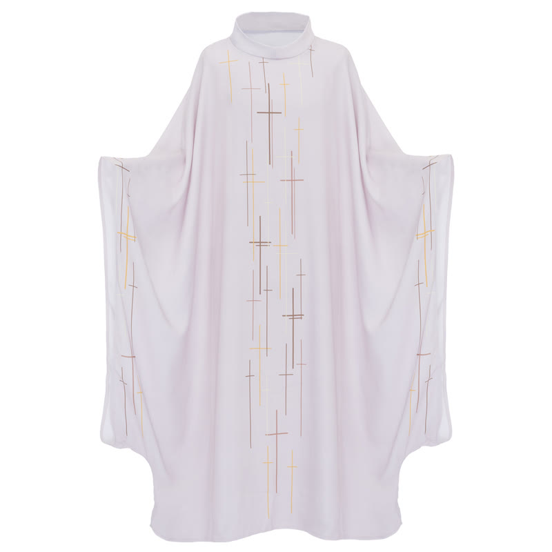 Christianartworkshop Visual Linear Cross Chasuble in Assorted Vibrant Colors - White - One Size FIts Most - image 0