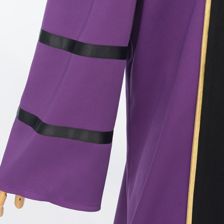 Christianartworkshop Ornate Purple Clergy Robe with Golden Cross & Striped Style - image 4