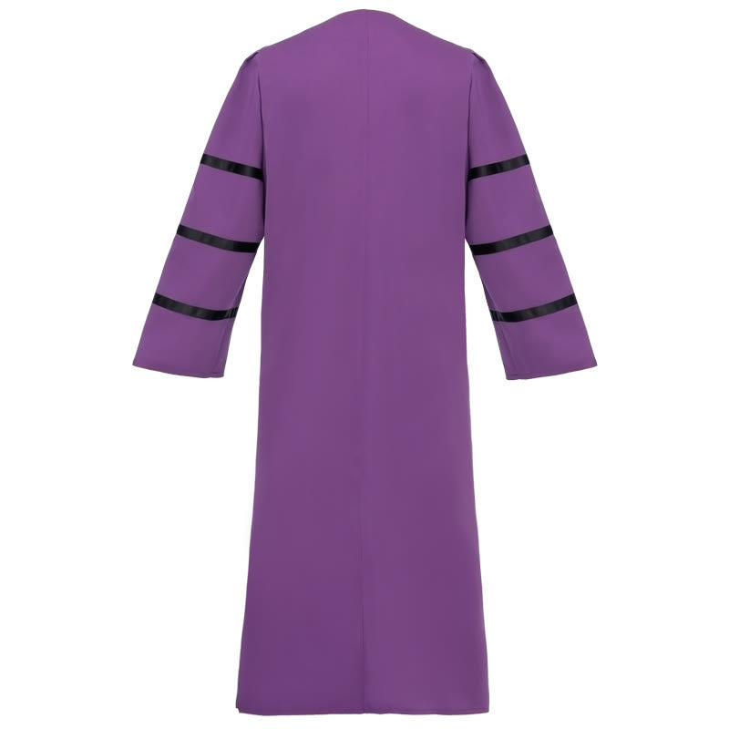 Christianartworkshop Ornate Purple Clergy Robe with Golden Cross & Striped Style - image 3