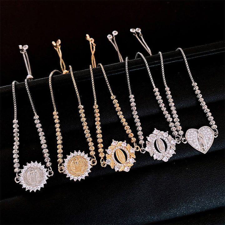 Christianartworkshop Our Lady Miraculous Medal Halo Cz Beaded Bracelet: Emblem Of Divine Protection & Grace  - image 8