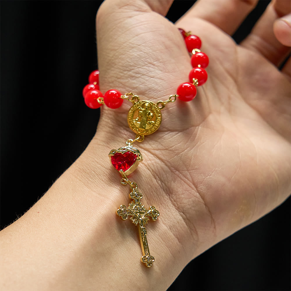 FREE Today: St.Benedict Sacred Heart Pocket Rosary: Emblem of Divine Fervor & Protection - image 1