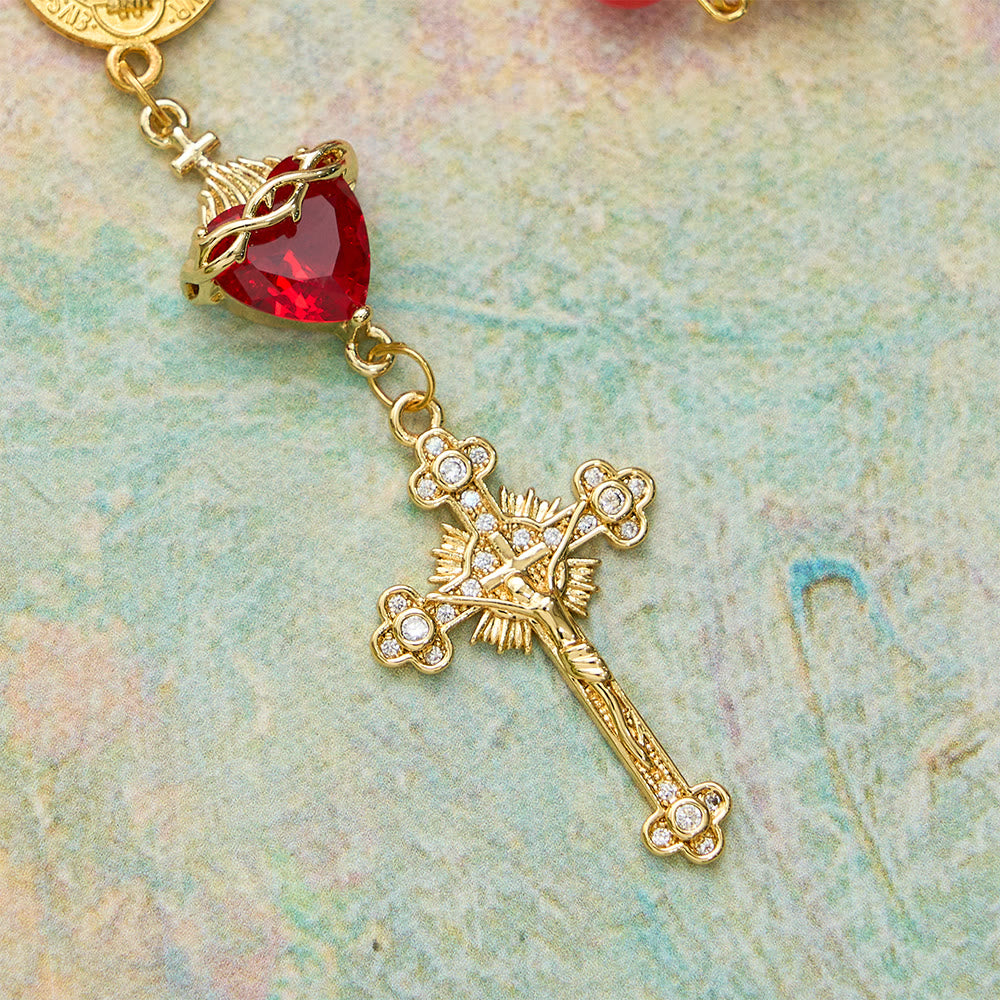 Christianartworkshop St.Benedict Sacred Heart Pocket Rosary: Emblem of Divine Fervor & Protection - image 9