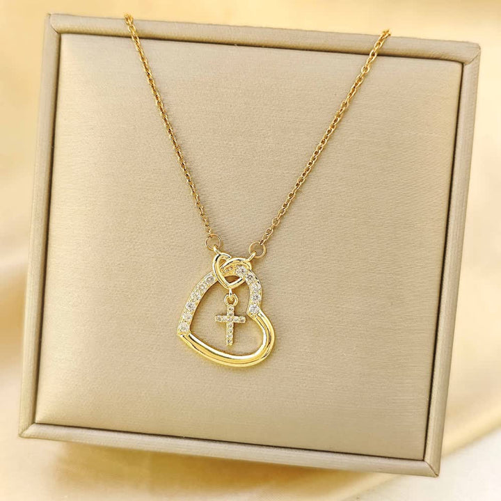 FREE Today: Intertwined Heart Cross Necklace with Card: Embody His Easter Joy & Grace - image 12