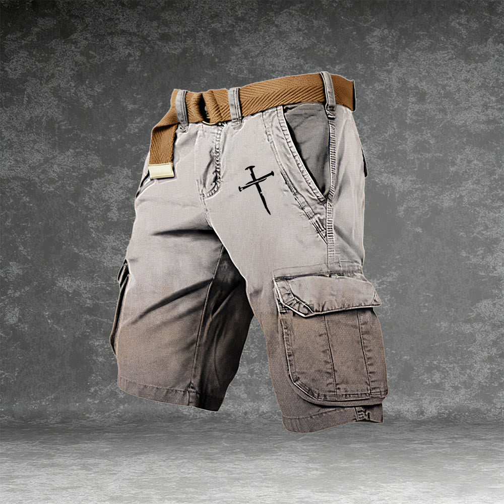 Christianartworkshop Nail Cross Emblem Cargo Shorts - 5XL - image 0