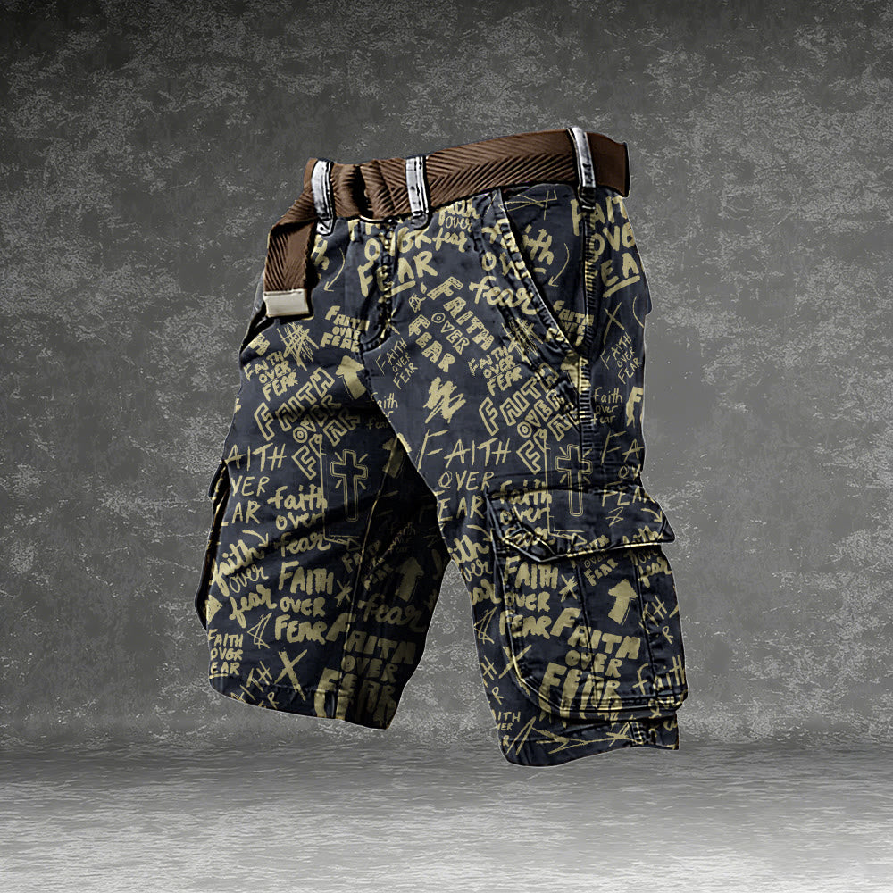 Christianartworkshop Faith Over Fear Graffiti Cargo Shorts - 5XL - image 0