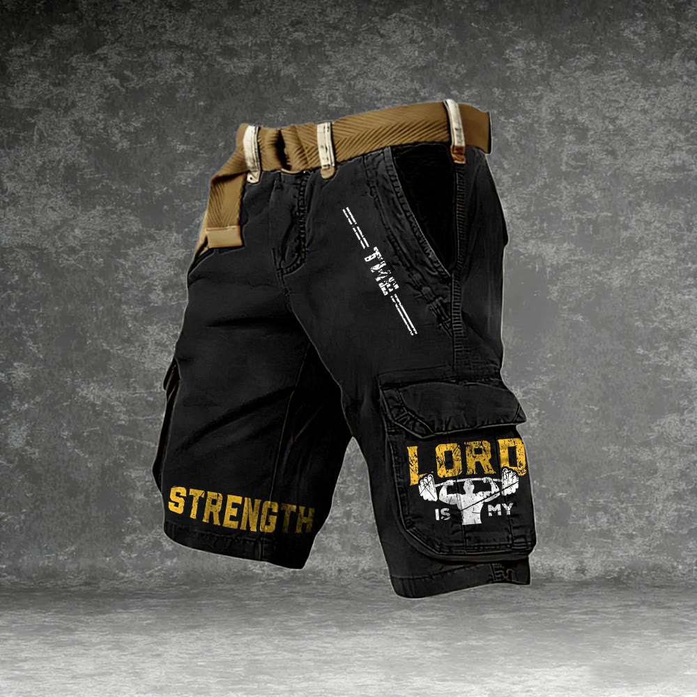 Christianartworkshop Lord Is My Strength Slogan Cargo Shorts - 5XL - image 0