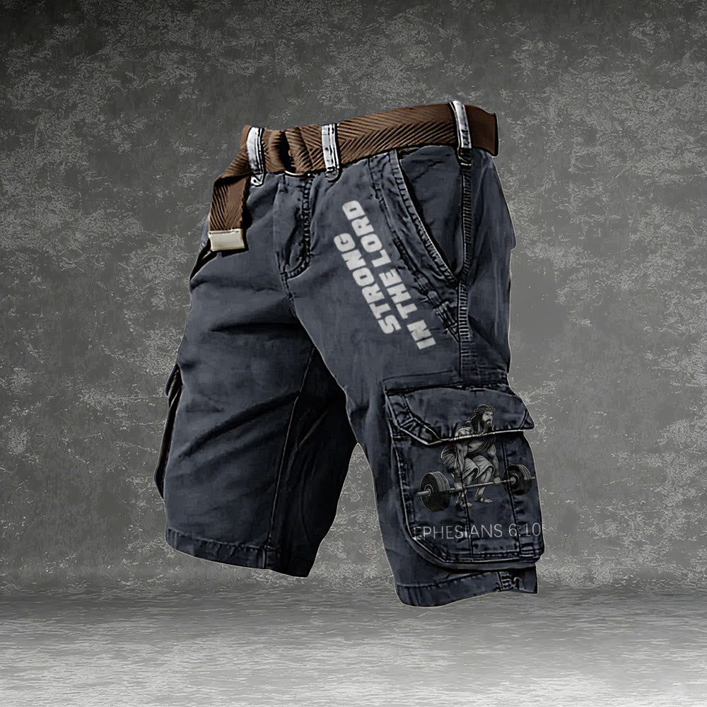 Christianartworkshop Strong In The Lord Scripture Cargo Shorts - 5XL - image 0