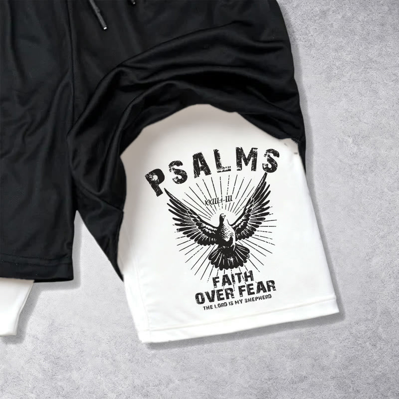 Christianartworkshop Psalms 23:1 Faith Over Fear Eagle Performance Shorts - image 3