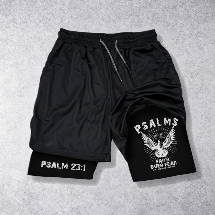 Christianartworkshop Psalms 23:1 Faith Over Fear Eagle Performance Shorts - image 16